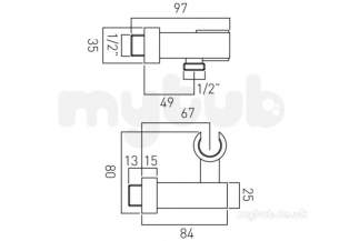 Vado Brassware -  Mix Integrated Outlet And Shower Bracket