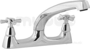 Deva Brassware -  Milan Deck Contemp Sink Mixer X Handle C/w