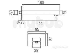 Vado Brassware -  Vado Bath Spout Wall Mounted Not-140-c/p