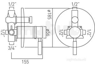 Vado Brassware -  Nuance Concealed Thermo Shower Valve Plus Nua-147t-c/red