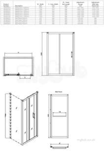 Shower Enclosures -  Outfit Sliding Door 1200mm Left Hand Or Right Hand Of8500cp