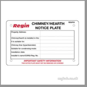 Regin Products -  Regin Regp33 Chimney Notice Plate Pk 10