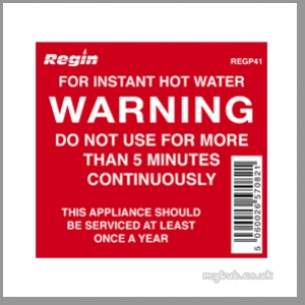 Regin Products -  Regin Regp41 Instant Hot Water Stckr 8