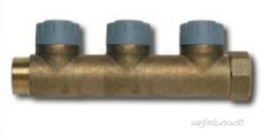 Underfloor Heating Manifolds and Ancillaries -  P/plumb Brass 3-port Manifold 15x3/4