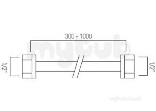 Vado Brassware -  Chrome Plated Copper Connector Tube Pex-224-300