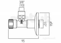 Vado Brassware -  C/p Mini Angle Valve W/mntd 1/2 Inch X 3/8in