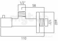 Vado Brassware -  Contmp Ang Val W/m Quatr Turn 1/2 Inch X1/2in