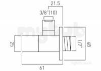 Vado Brassware -  Square Angle Valve Wall Mtd Quarter Turn