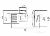 Vado Brassware -  Angle Valve W/m Quarter Turn 1/2 Inch X1/2in