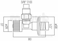 Vado Brassware -  Angle Valve W/m Quartr Turn 1/2 Inch X 3/8in