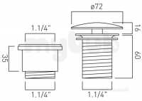 Vado Brassware -  Vado Freeflow Basin Waste 11/4in