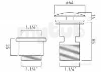 Vado Brassware -  Slottd Lux Push Type Ext Basin Waste 11/4in