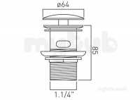 Vado Brassware -  Slotted Push Type Basin Waste Without