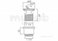 Vado Brassware -  Slotted Captive Basin Waste 11/4in