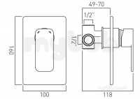 Vado Brassware -  Phase Conc Shower Valve Single Lever W/m