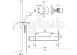 Vado Brassware -  Thermo Exposed Shower Val Plus Single Functn Slide Primabox4/b-sf-c/p