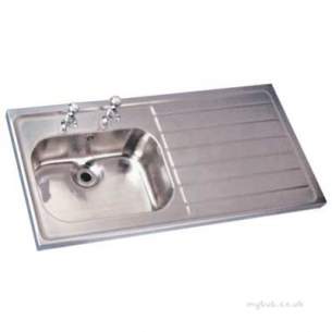 Twyford Stainless Steel -  1200mm Sink Single Bowl And Right Hand Drain 2t Ps4050ss