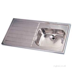 Twyford Stainless Steel -  1200 Sink Single Bowl And Left Hand Drain 0t Htm64 St A Ps4151ss