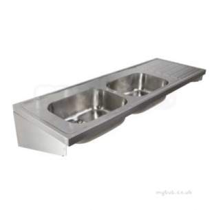 Twyford Stainless Steel -  1800 Sink Double Bowl And Single Right Hand Drainer 0t Htm64 St C Ps4153ss