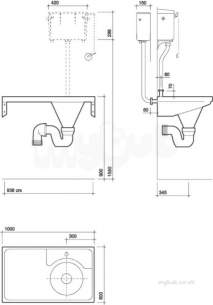 Twyford Stainless Steel -  1000 Disposal Hopper And Worktop Top Inlet Left Hand Drainer Htm64 Duh Ps8101ss