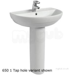 Twyford Mid Market Ware -  Refresh Washbasin 600x480 1 Tap Re4321wh