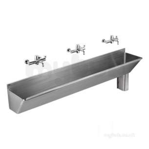 Armitage Shanks Commercial Sanitaryware -  Armitage Shanks Firth Sink 240x45 Pol Ss Left Hand Waste Cover And Hangers