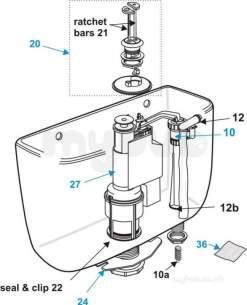 Armitage Entry Level Sanitaryware -  Armitage Shanks Cameo S3613 D/f P/b Bsio 6l Cistern Wh