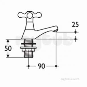 Armitage Shanks Domestic Brassware -  Armitage Shanks Priory S7287 3/4 Inch Bath Pillars Cp