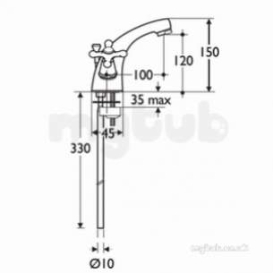 Armitage Shanks Domestic Brassware -  Armitage Shanks Priory S7480 1/2 Inch Mono Basin Mixer Cp