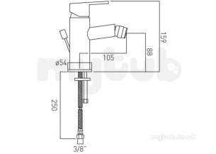 Vado Brassware -  Mono Bidet Mixer Single Lever Deck Mount Plus Sen-110-c/p