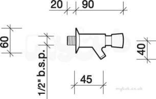 Twyfords Commercial Brassware -  Sola Non Concussive Bib Tap Single Sf2153cp