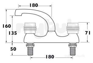 Deva Brassware -  Deva Vwsole105 Solerno Deck Sink Mixer Cp