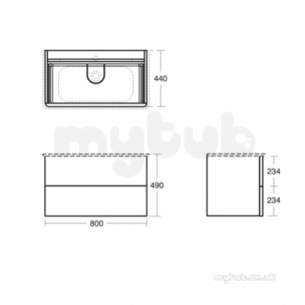 Ideal Jasper Morrison Strada Soft Mood Furniture -  Softmood 800mm Worktop Waln Lk Vsl T0546