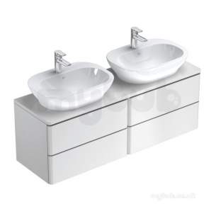 Ideal Jasper Morrison Strada Soft Mood Furniture -  Softmood 1400mm Basin Unit 2 Drw Gl Lgry