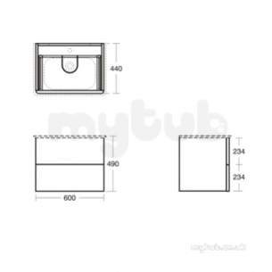 Ideal Jasper Morrison Strada Soft Mood Furniture -  Softmood 600mm Worktop Waln Lk Vsl T0546