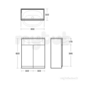 Ideal Jasper Morrison Strada Soft Mood Furniture -  Softmood 650mm Semi Countertop Worktop Gls Wht