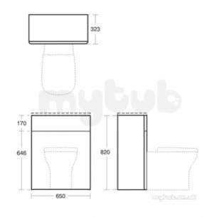 Ideal Jasper Morrison Strada Soft Mood Furniture -  Softmood T7819 650mm Wc Unit Waln Lk