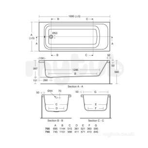 Ideal Standard Softmood T9933 1700x750 Bath Ifpplus White