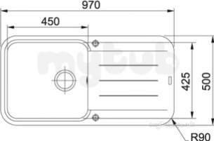 Franke Sinks -  Franke Pbg611 Pebel 10b Rev Sink Wh