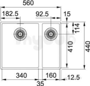 Franke Sinks -  Franke Sid 160 Sirius Sm Right Hand U/mount Wh