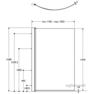 Ideal Standard Concept E7407aa Bath Screen Clear Silver