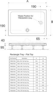 Twyford Twylite Shower Trays -  Tray 1200x900 Rectangle Flat Top Tr6463wh