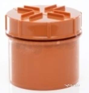 Polypipe Underground Drainage -  Screwed Access Plug 6in/160mm Spigot Tail Usa662