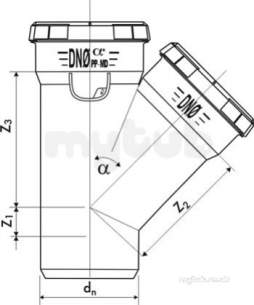 Marley Hdpe Range -  Mpd Dblue Branch 50/50 45 Deg Vtr-050-050-45d