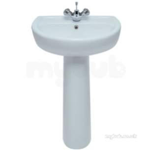 Twyford View Total Install -  View Ti Vw4222 550mm Two Tap Holes Basin White Vw4222wh