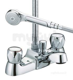 Bristan Brassware -  Club Bath Shower Mixer Eco6 Chrome Plated With Metal Heads Vac Lbsm E6 C Mt