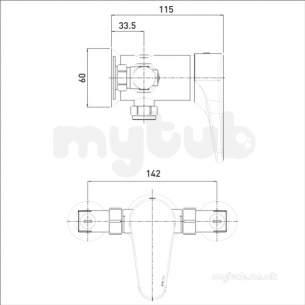 Bristan Showering -  Jute Manual Valve With Isolating Elbows Exposed Chrome Ju Shuar Iso