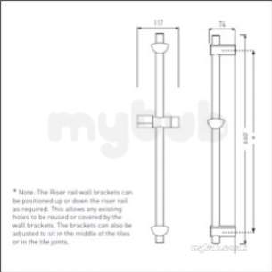 Bristan and Evo Showers Kits -  Evo Riser Rail Adj Fixing Brackets Wh/ch