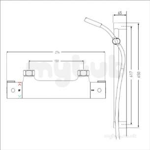 Bristan and Evo Showers Kits -  Frenzy Cool Touch Bar Mixer With Fast Fit Connections And Multi Mode Kit