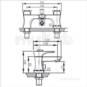 Bristan Brassware -  Bristan Hourglass Bath Shower Mixer Cp